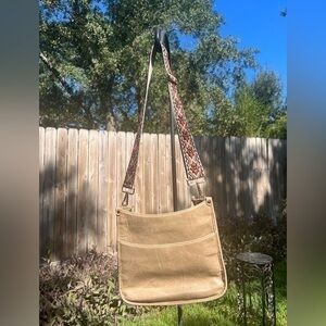 Vegan Leather Crossbody w/ Guitar Style Strap